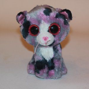 TY Silk Beanie Boos LIndi  Cat Kitten Pink Glitter Eyes Plush Stuffed Animal